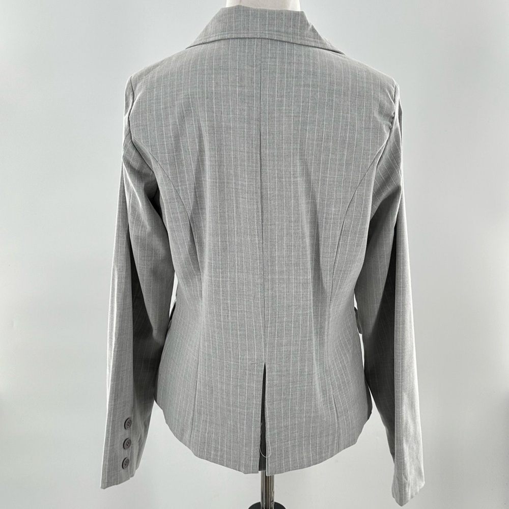 Robert Louis blazer S gray pinstripe double breasted career with pockets 90s - Picture 4 of 11